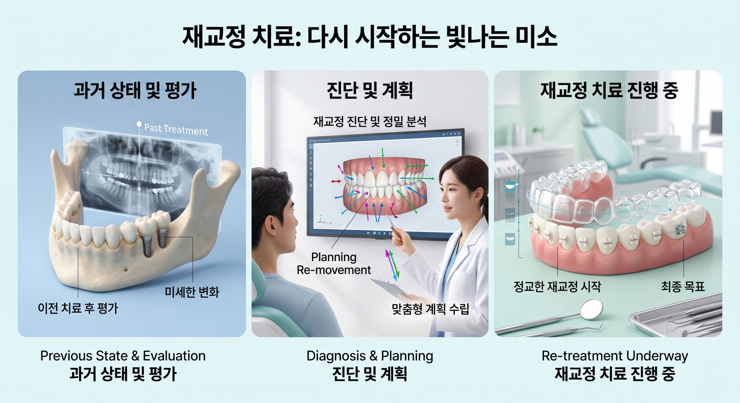 아산 치아교정 재교정 치료 과정 단계별 설명 연세발렌타인치과교정과